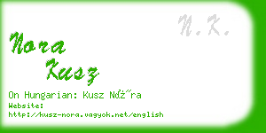 nora kusz business card